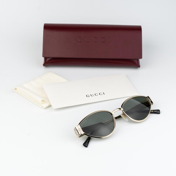 Gucci Men Sunglasses Gold Grey Cat Eye GG1853S 001 NEW AUTHENTIC - Picture 9 of 14